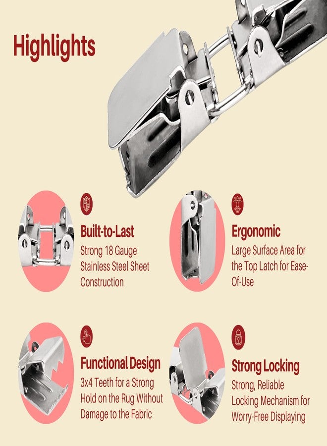 Wise Linkers Double Rug Clips (4 Pcs per Pack) for Hanging Carpets, Rugs and Quilts from Wise LINKERS - Image 4